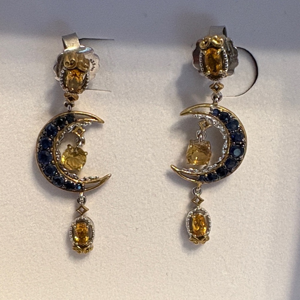 Evine Gold and Silver Mermaid Necklace w/ Moon Earrings - Picture 2 of 7